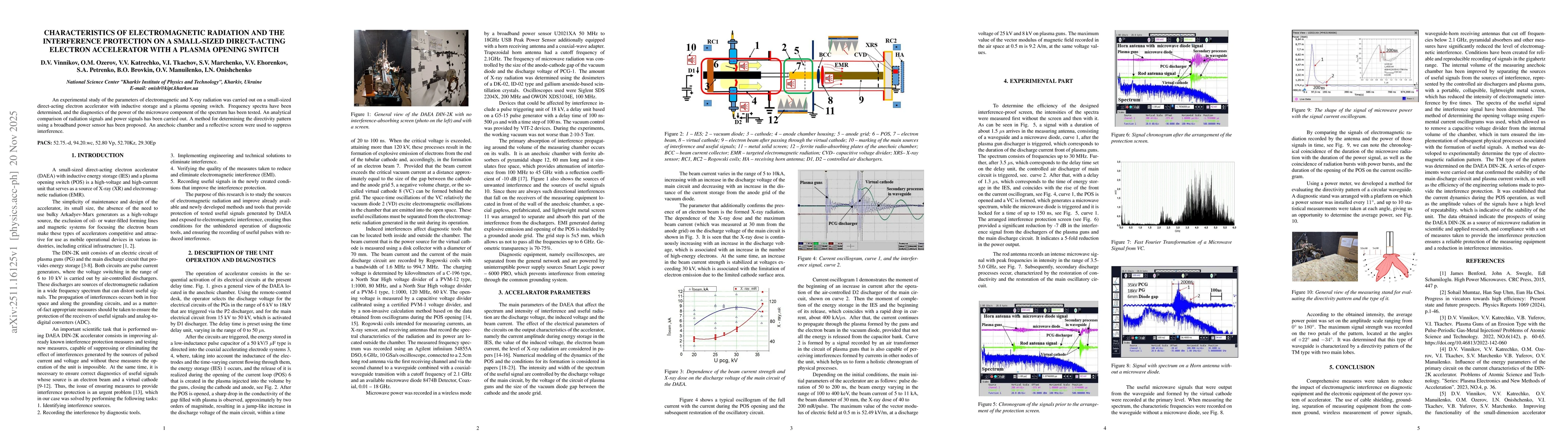 Thumbnail for Characteristics of electromagnetic radiation and the interference protection on a small-sized direct-acting electron accelerator with a plasma opening switch
