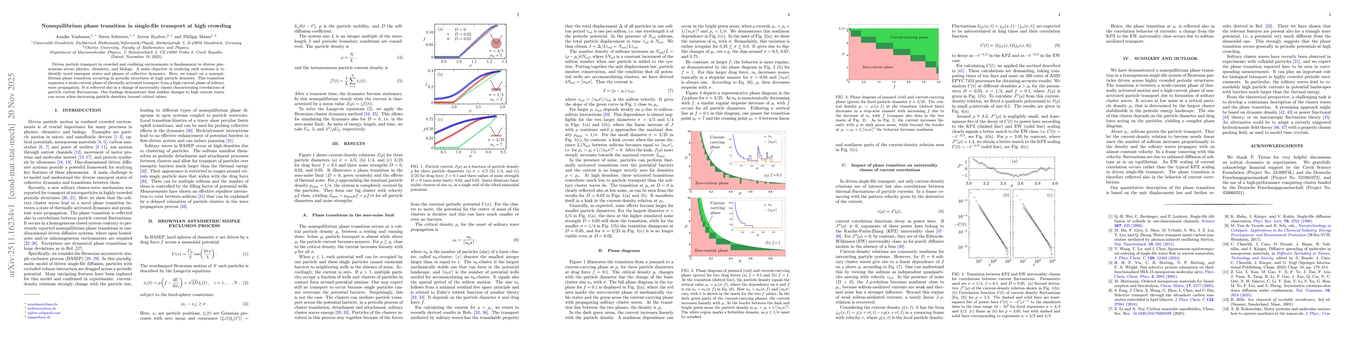 Thumbnail for Nonequilibrium phase transition in single-file transport at high crowding