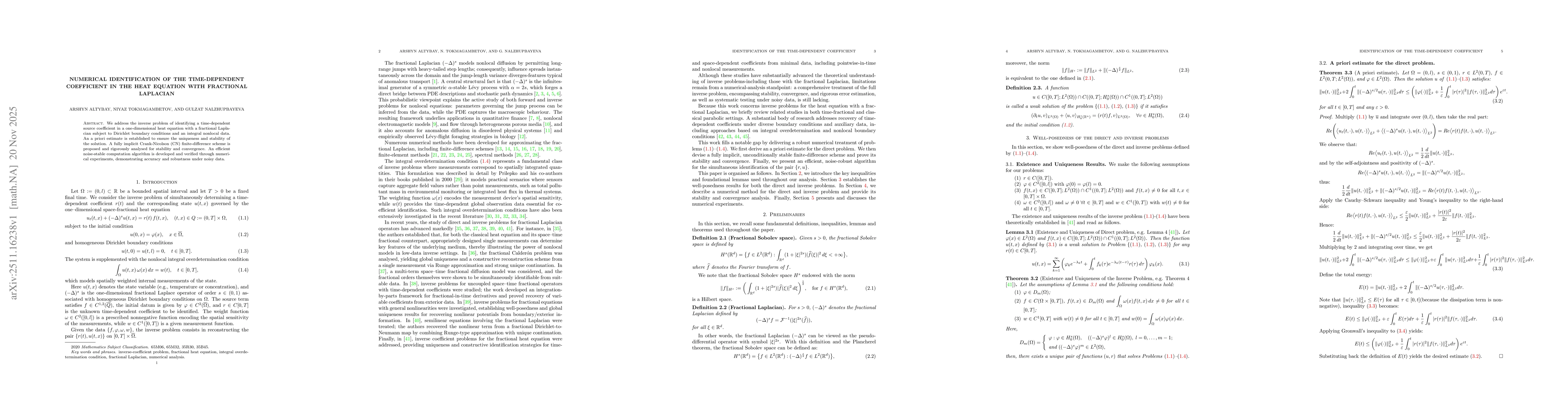 Thumbnail for Numerical identification of the time-dependent coefficient in the heat equation with fractional Laplacian