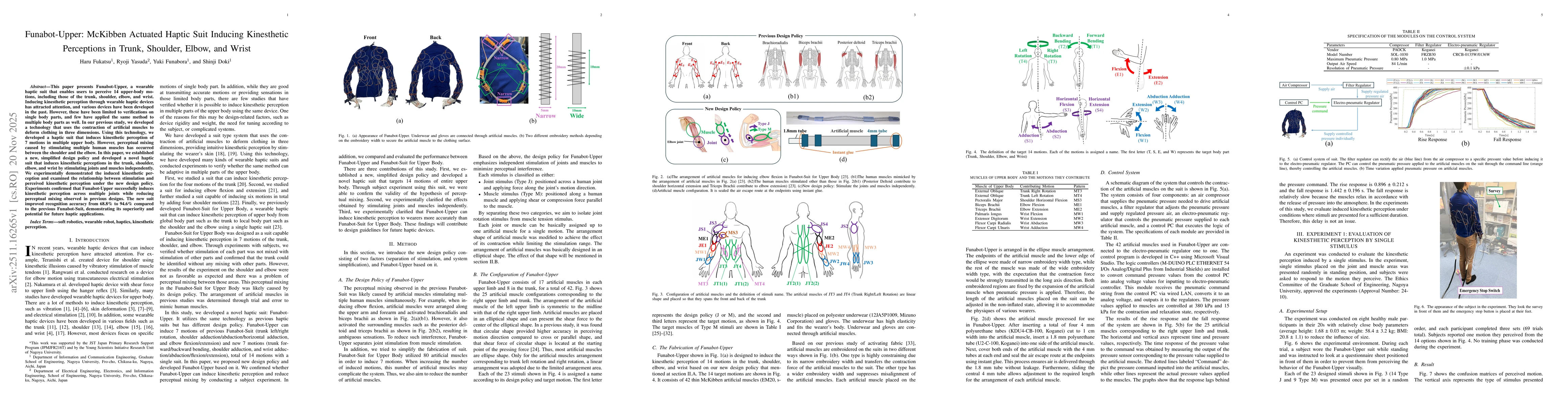 Thumbnail for Funabot-Upper: McKibben Actuated Haptic Suit Inducing Kinesthetic Perceptions in Trunk, Shoulder, Elbow, and Wrist