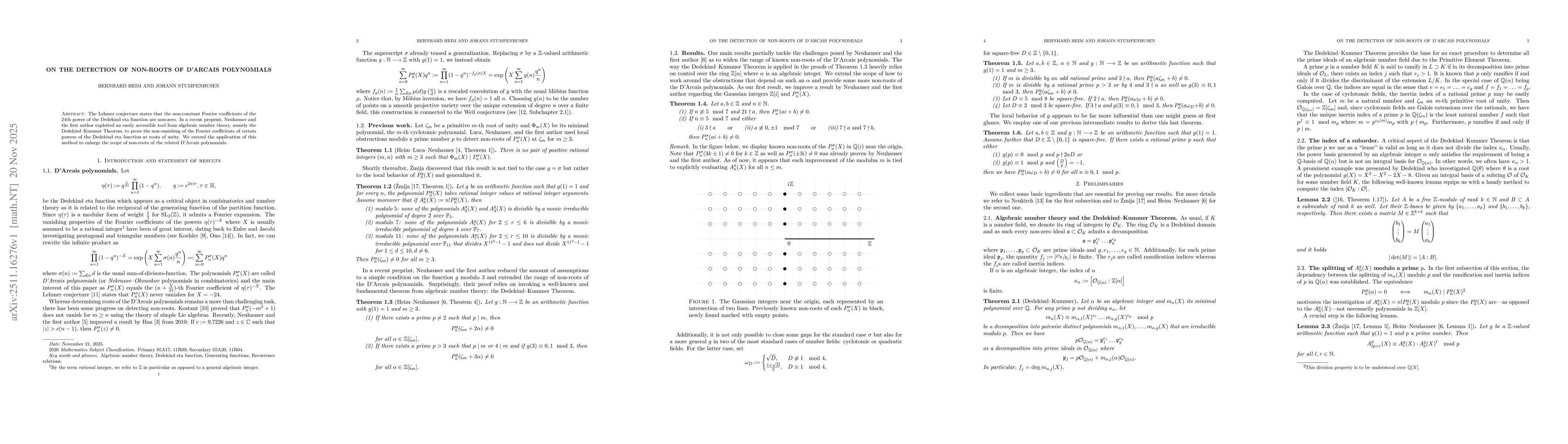 Thumbnail for On the Detection of Non-Roots of D'Arcais Polynomials