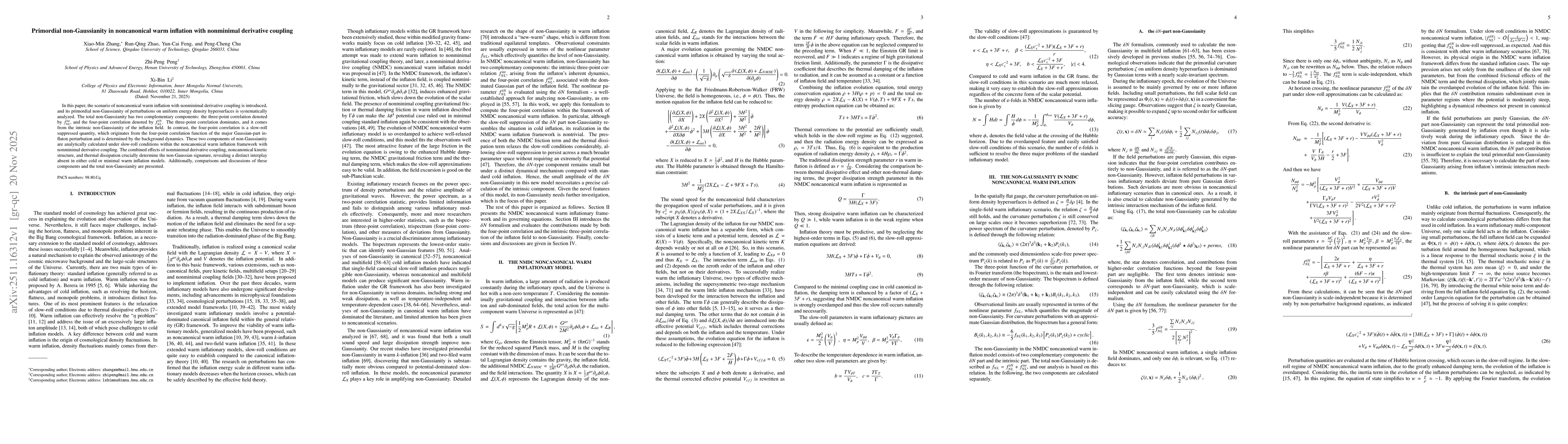 Thumbnail for Primordial non-Gaussianity in noncanonical warm inflation with nonminimal derivative coupling