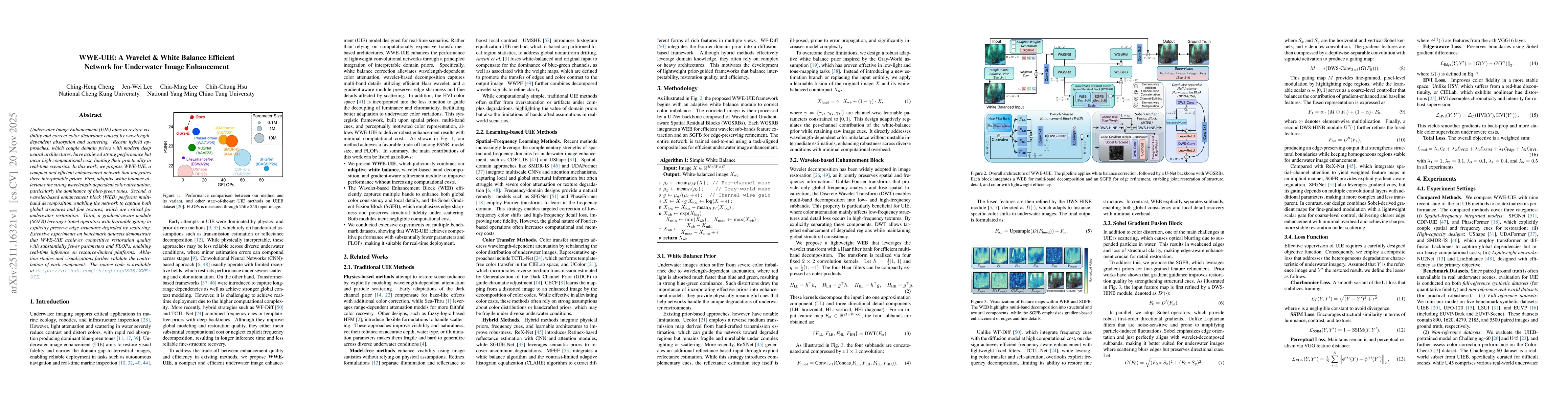 Thumbnail for WWE-UIE: A Wavelet & White Balance Efficient Network for Underwater Image Enhancement