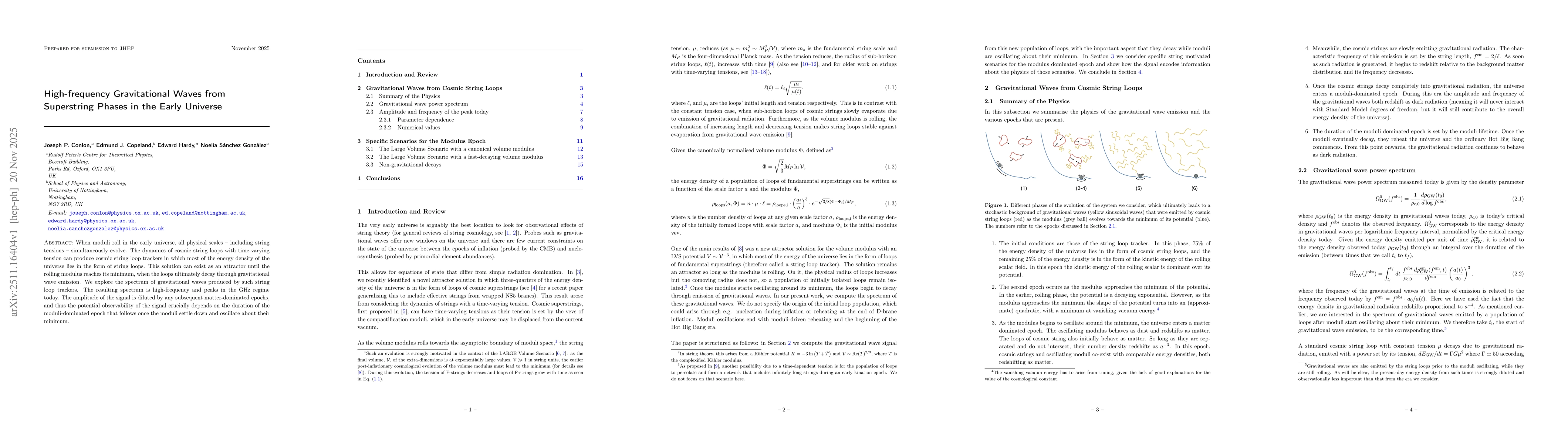 Thumbnail for High-frequency Gravitational Waves from Superstring Phases in the Early Universe