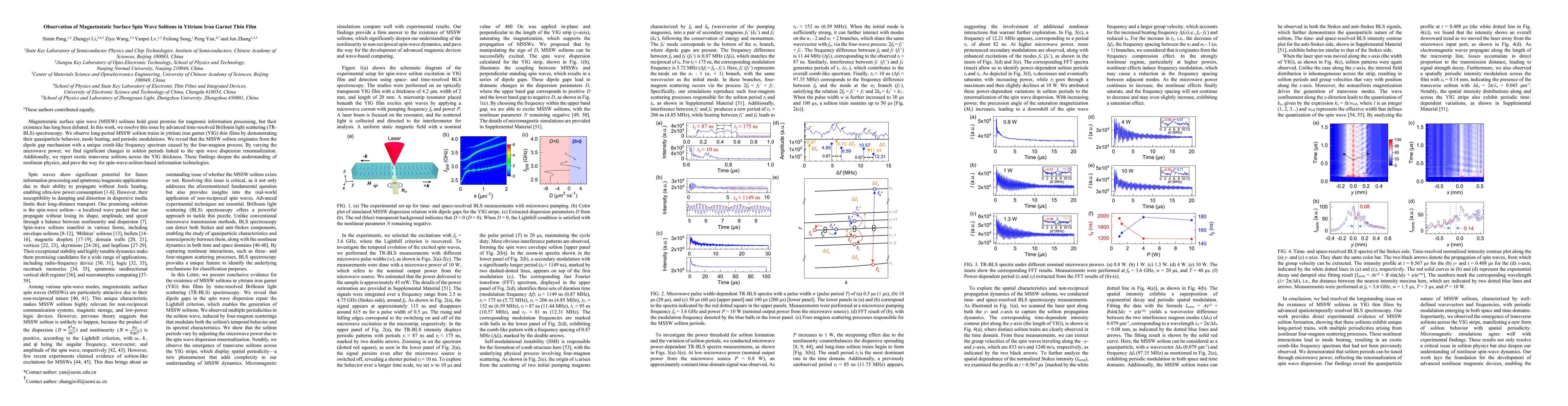 Thumbnail for Observation of Magnetostatic Surface Spin Wave Solitons in Yttrium Iron Garnet Thin Film