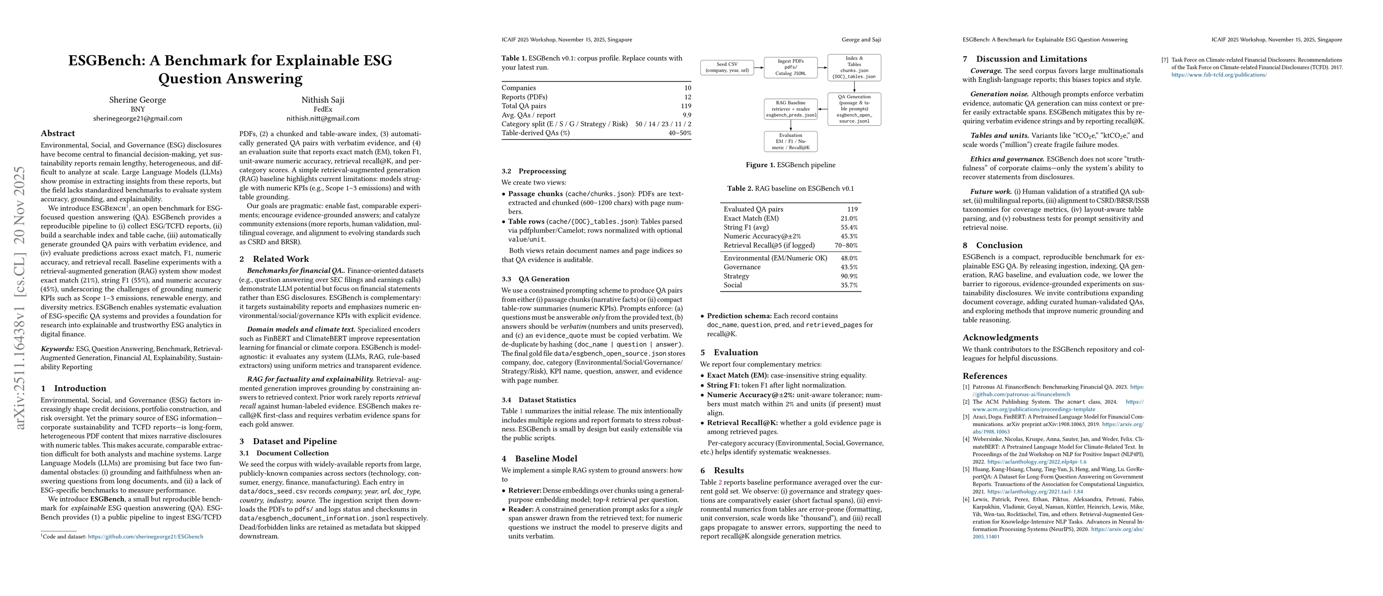 Thumbnail for ESGBench: A Benchmark for Explainable ESG Question Answering in Corporate Sustainability Reports