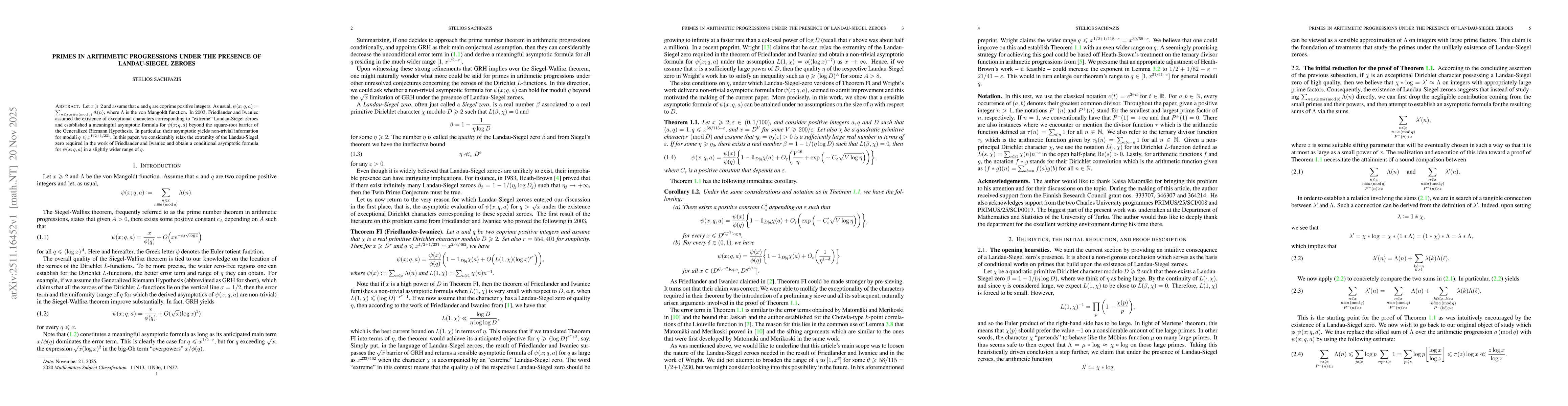 Thumbnail for Primes in arithmetic progressions under the presence of Landau-Siegel zeroes