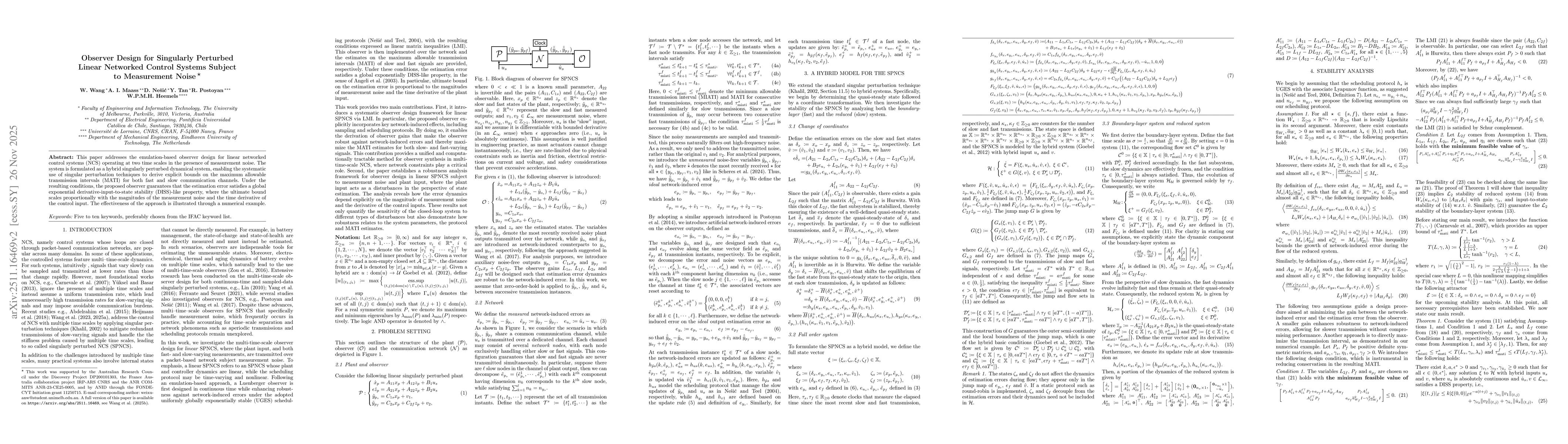 Thumbnail for Observer Design for Singularly Perturbed Linear Networked Control Systems Subject to Measurement Noise