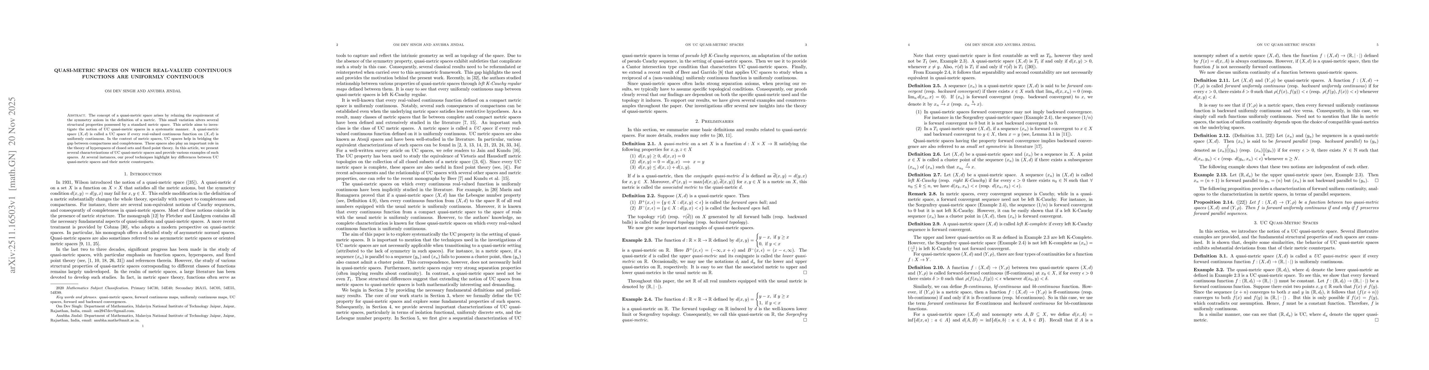 Thumbnail for Quasi-metric spaces on which real-valued continuous functions are uniformly continuous