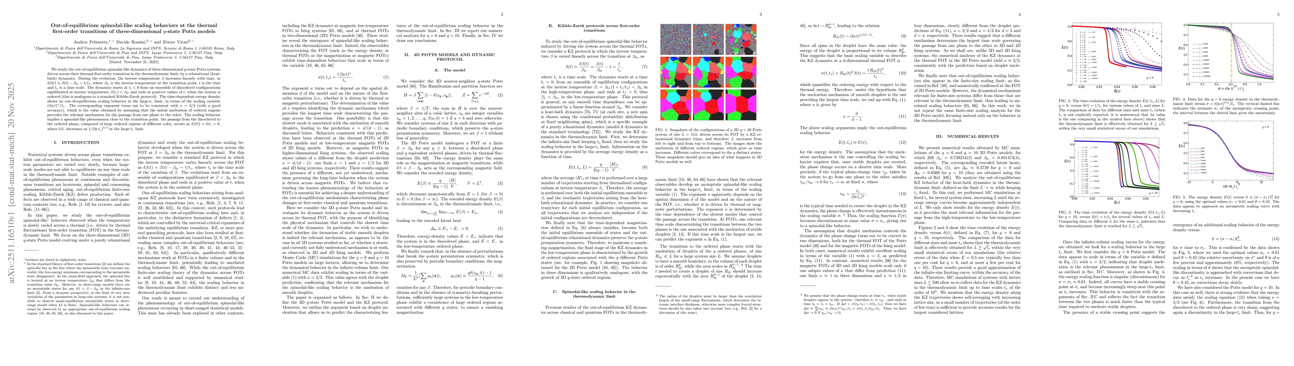 Thumbnail for Out-of-equilibrium spinodal-like scaling behaviors at the thermal first-order transitions of three-dimensional q-state Potts models