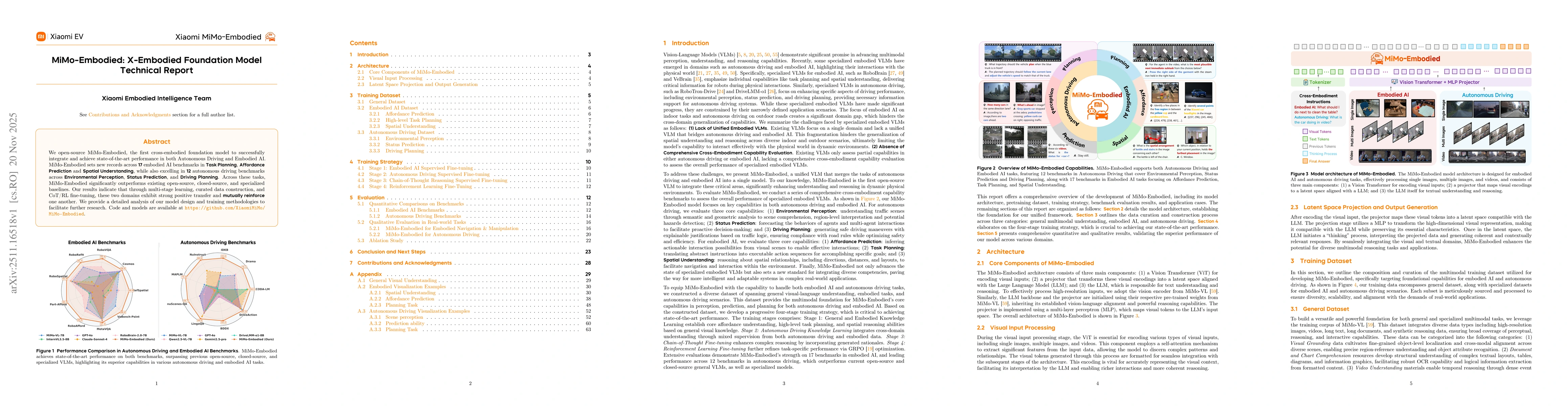 Thumbnail for MiMo-Embodied: X-Embodied Foundation Model Technical Report