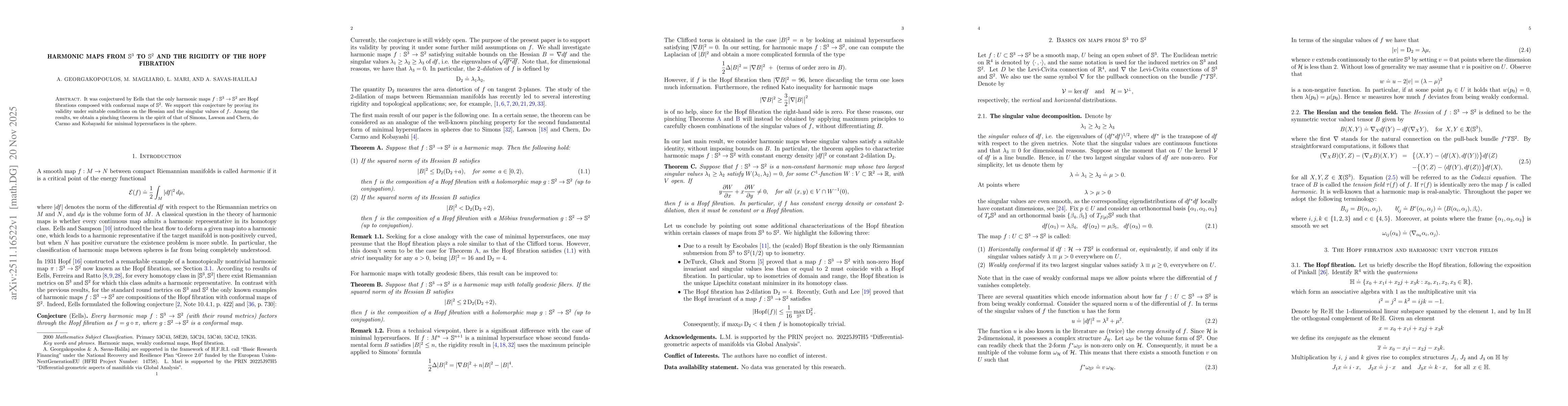 Thumbnail for Harmonic maps from $S^3$ to $S^2$ and the rigidity of the Hopf fibration