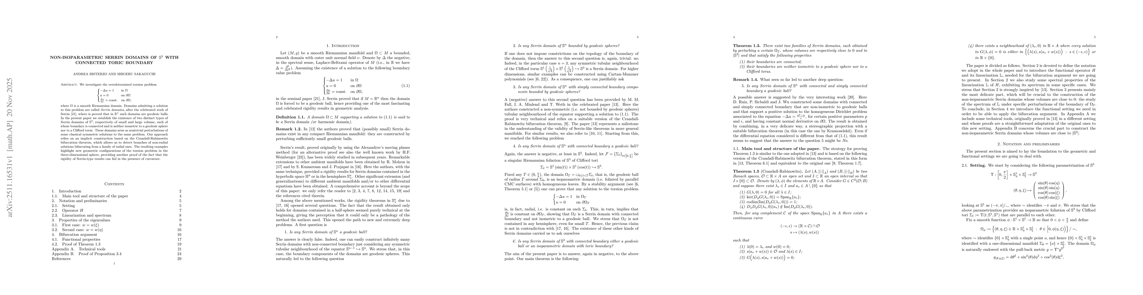 Thumbnail for Non-isoparametric Serrin domains of $\mathbb{S}^3$ with connected toric boundary