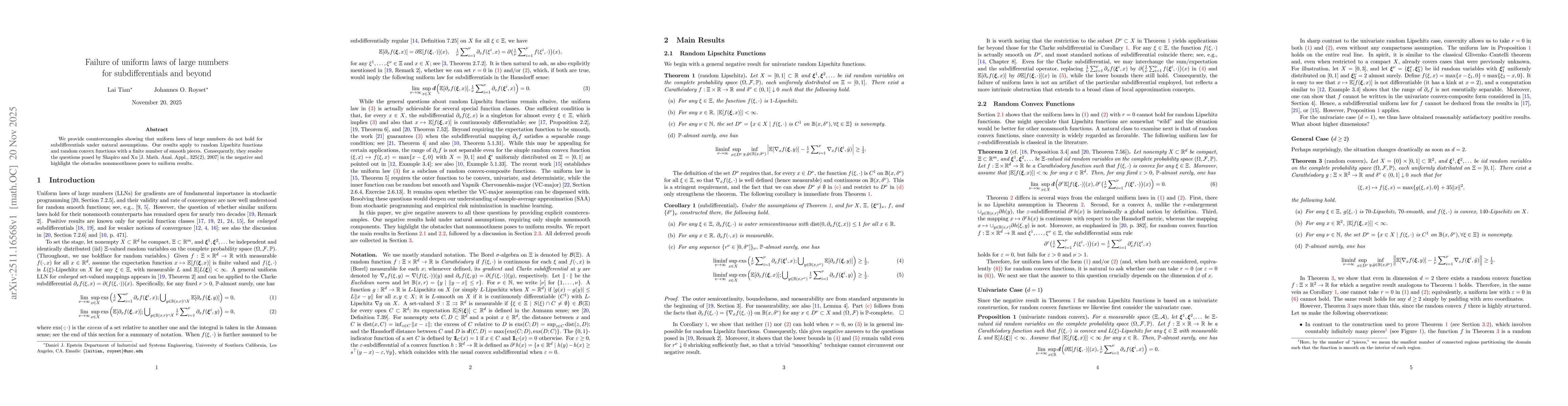 Thumbnail for Failure of uniform laws of large numbers for subdifferentials and beyond
