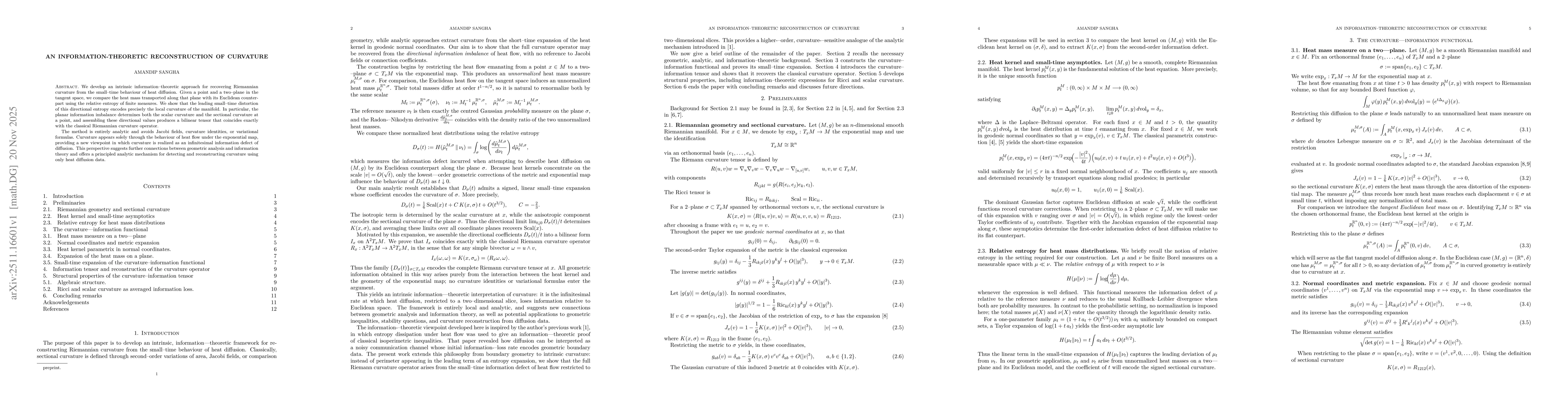 Thumbnail for An Information-Theoretic Reconstruction of Curvature