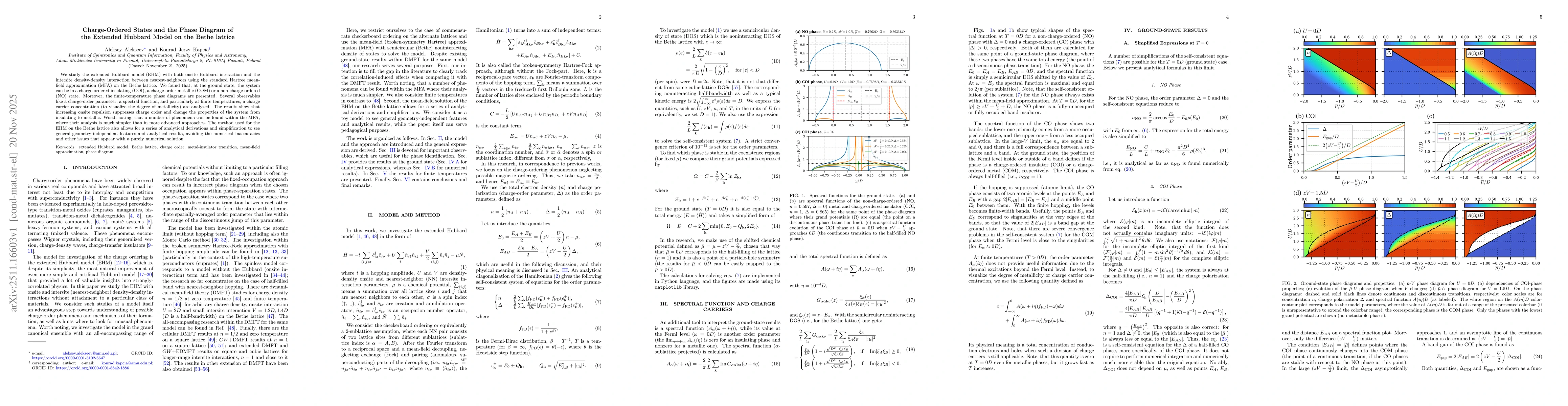 Thumbnail for Charge-Ordered States and the Phase Diagram of the Extended Hubbard Model on the Bethe lattice