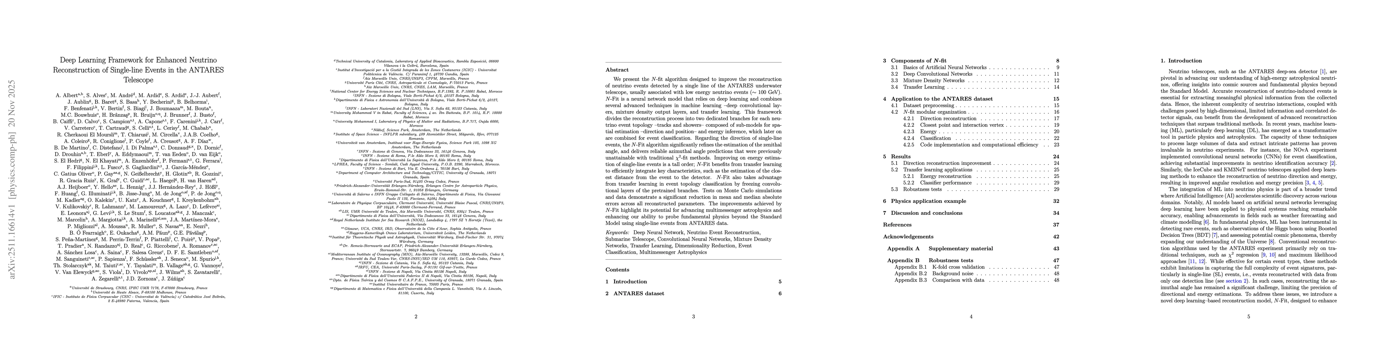 Thumbnail for Deep Learning Framework for Enhanced Neutrino Reconstruction of Single-line Events in the ANTARES Telescope