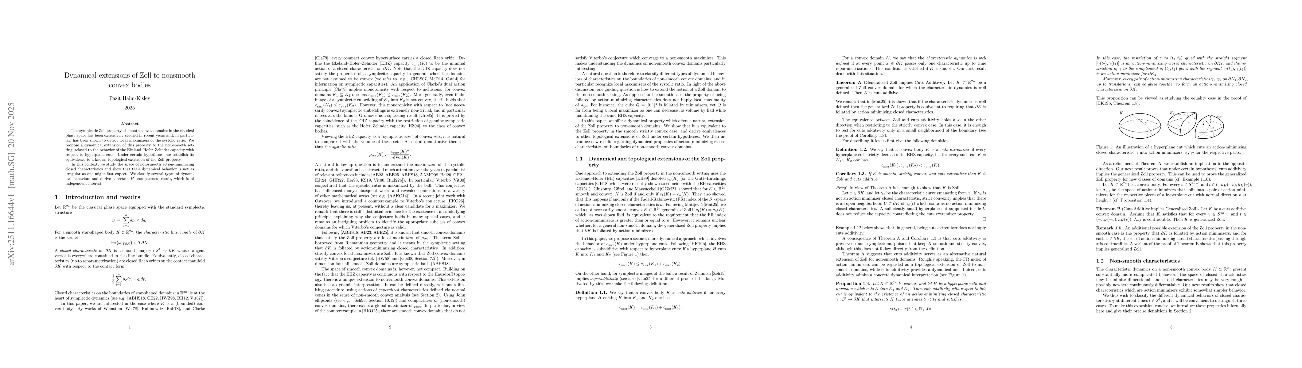 Thumbnail for Dynamical extensions of Zoll to nonsmooth convex bodies