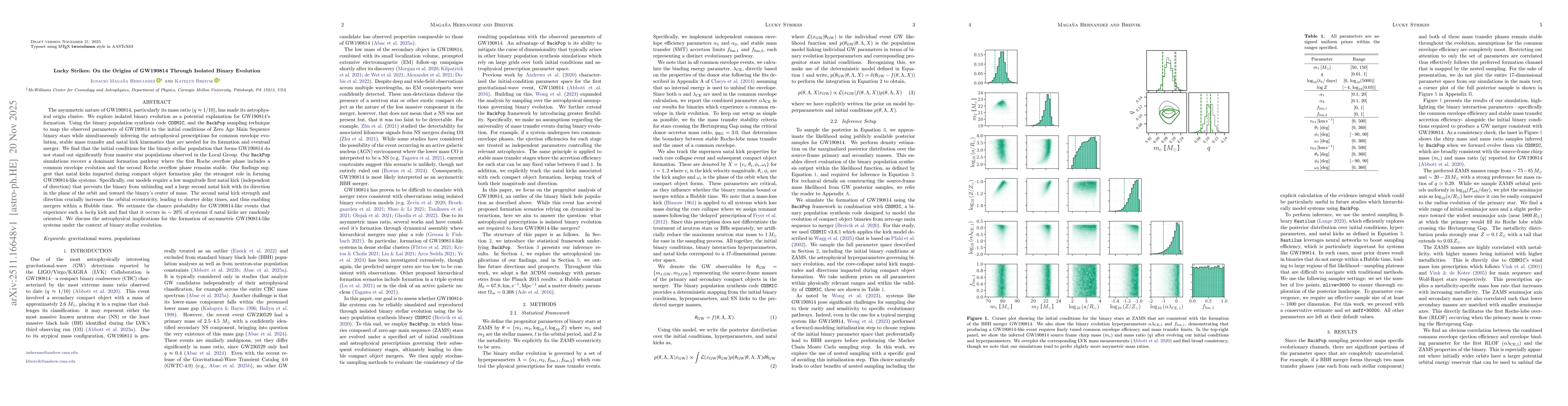 Thumbnail for Lucky Strikes: On the Origins of GW190814 Through Isolated Binary Evolution