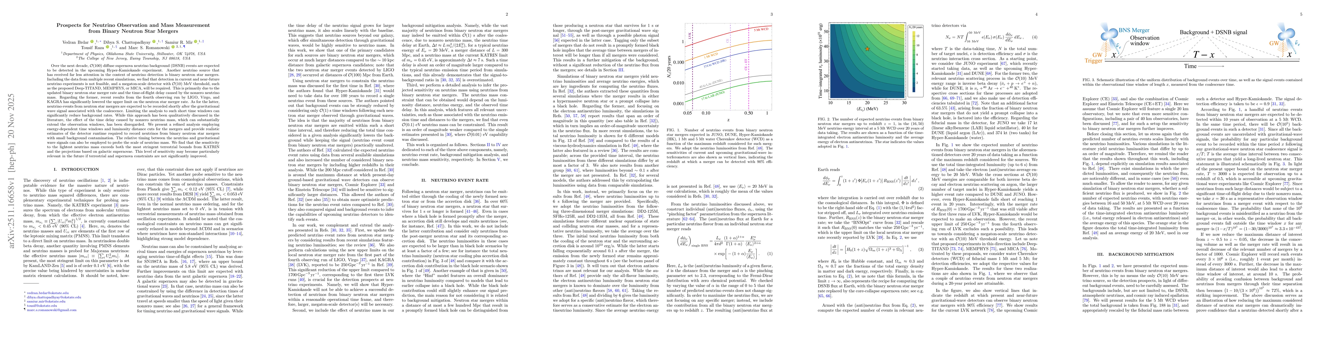 Thumbnail for Prospects for Neutrino Observation and Mass Measurement from Binary Neutron Star Mergers