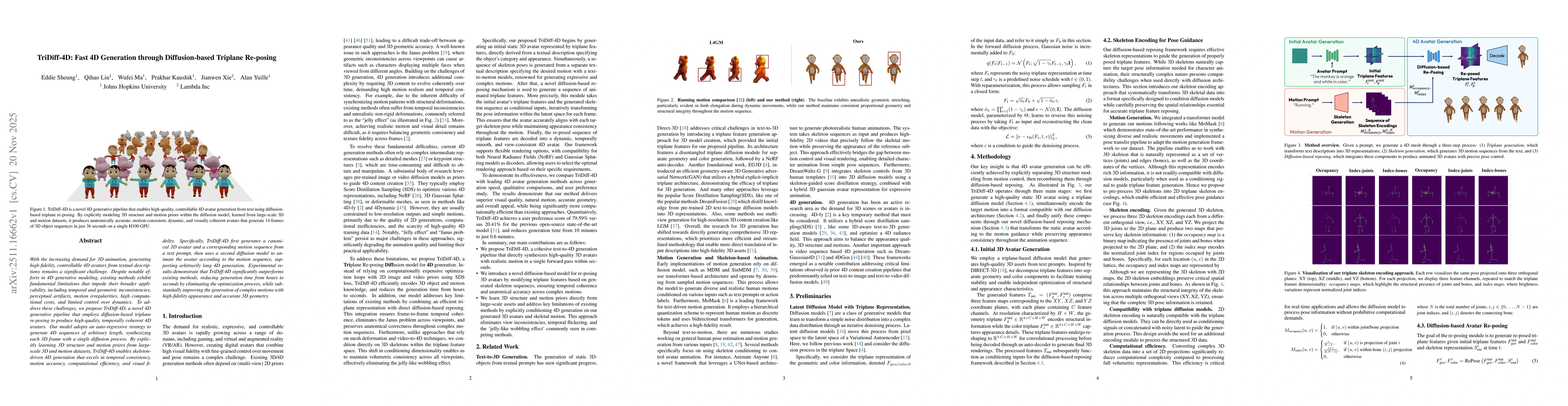Thumbnail for TriDiff-4D: Fast 4D Generation through Diffusion-based Triplane Re-posing