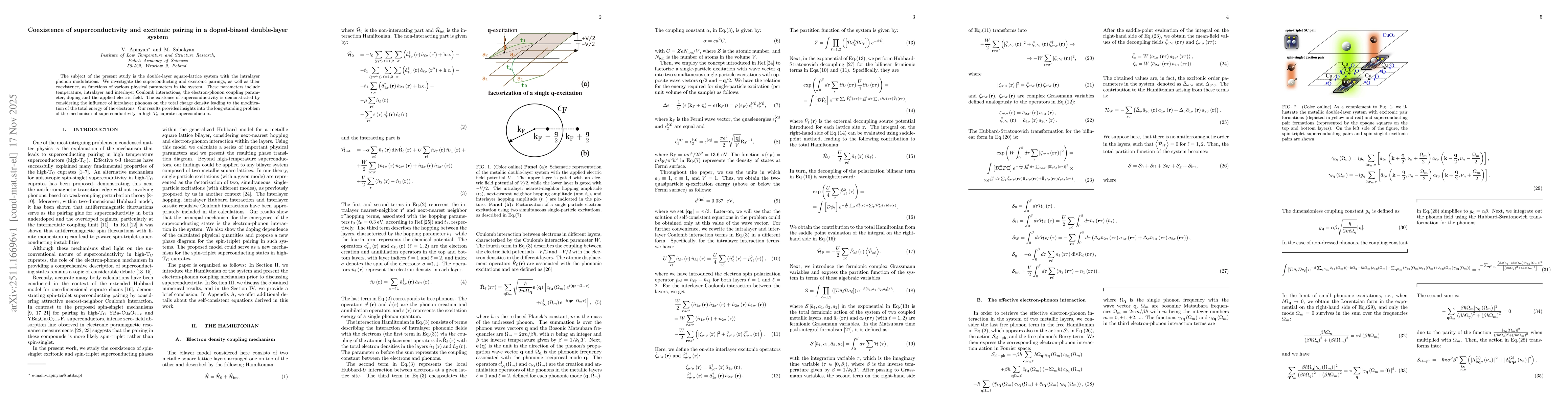 Thumbnail for Coexistence of superconductivity and excitonic pairing in a doped-biased double-layer system