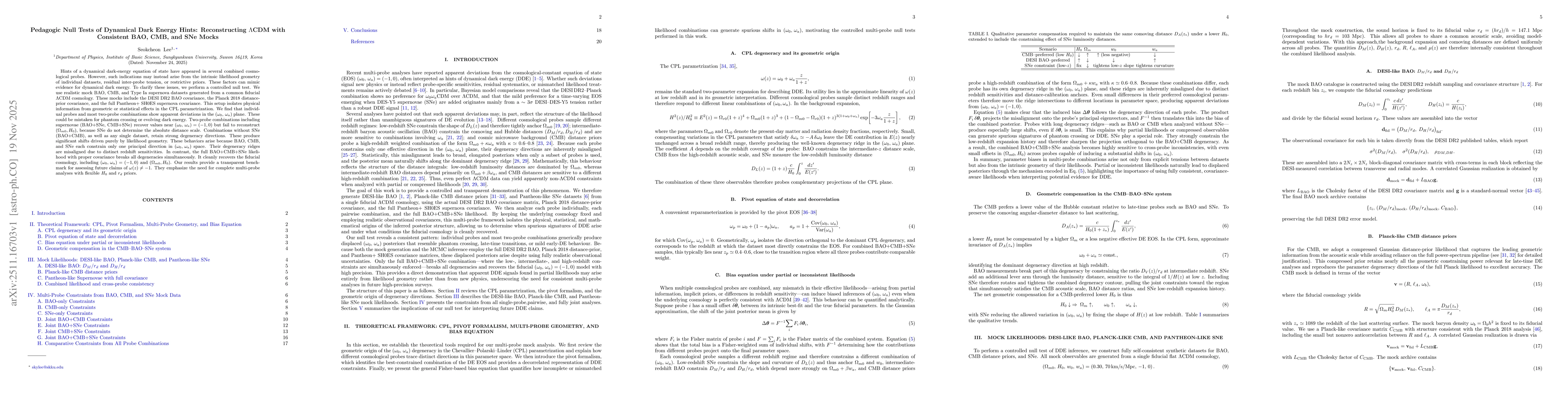 Thumbnail for Pedagogic Null Tests of Dynamical Dark Energy Hints: Reconstructing LambdaCDM with Consistent BAO, CMB, and SNe Mocks