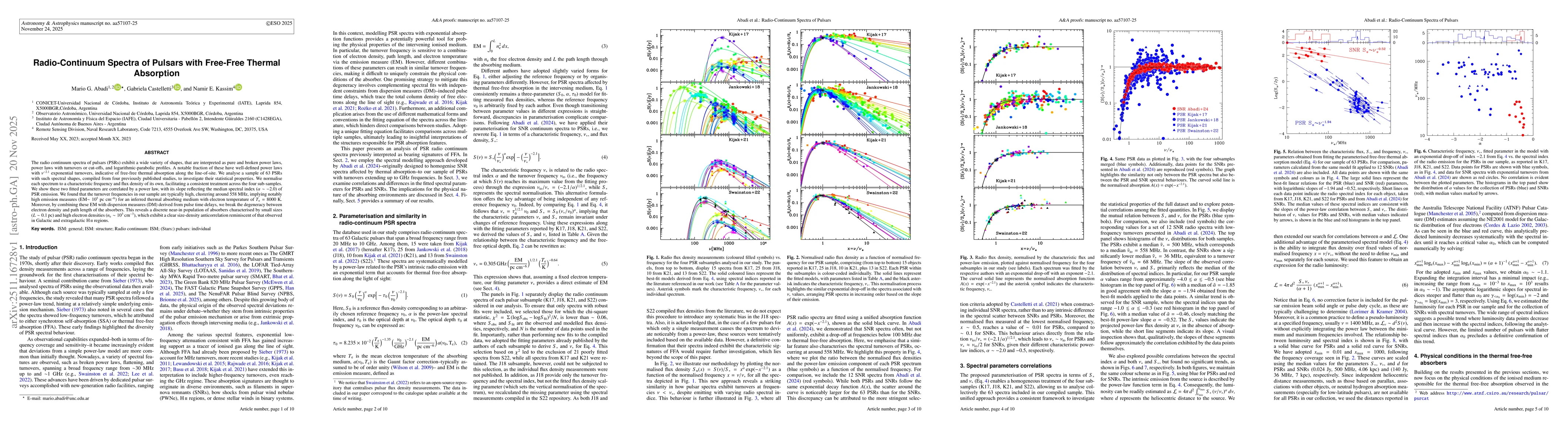 Thumbnail for Radio-Continuum Spectra of Pulsars with Free-Free Thermal Absorption