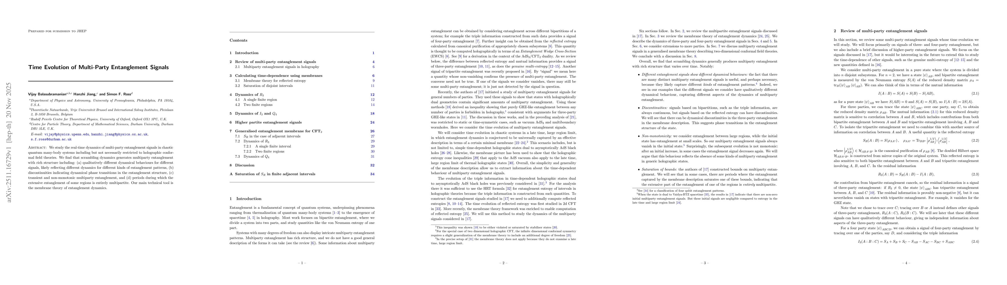Thumbnail for Time Evolution of Multi-Party Entanglement Signals