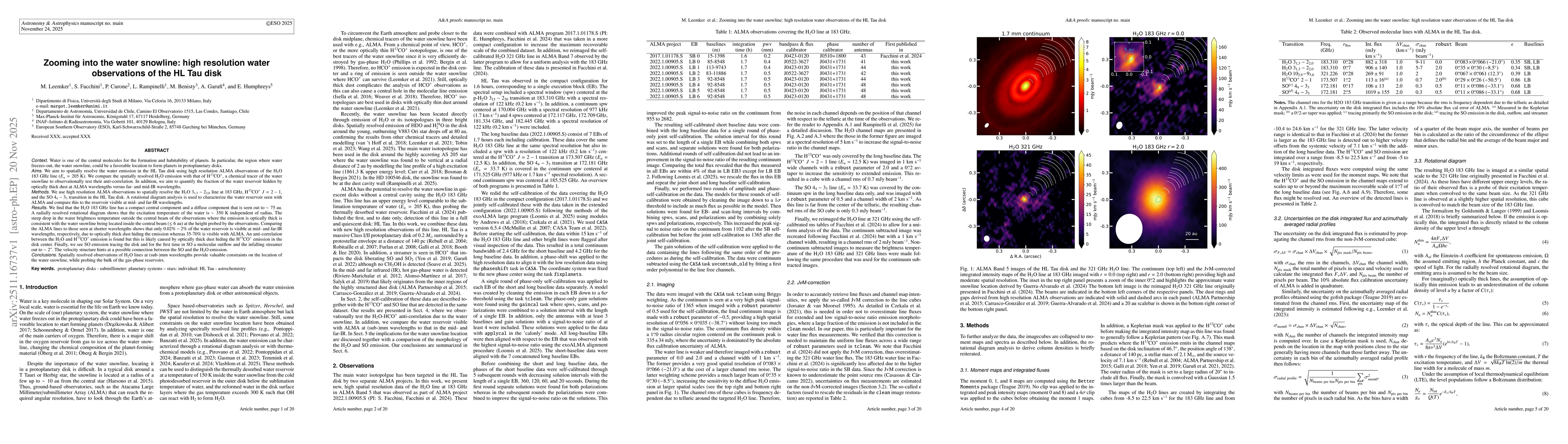 Thumbnail for Zooming into the water snowline: high resolution water observations of the HL Tau disk