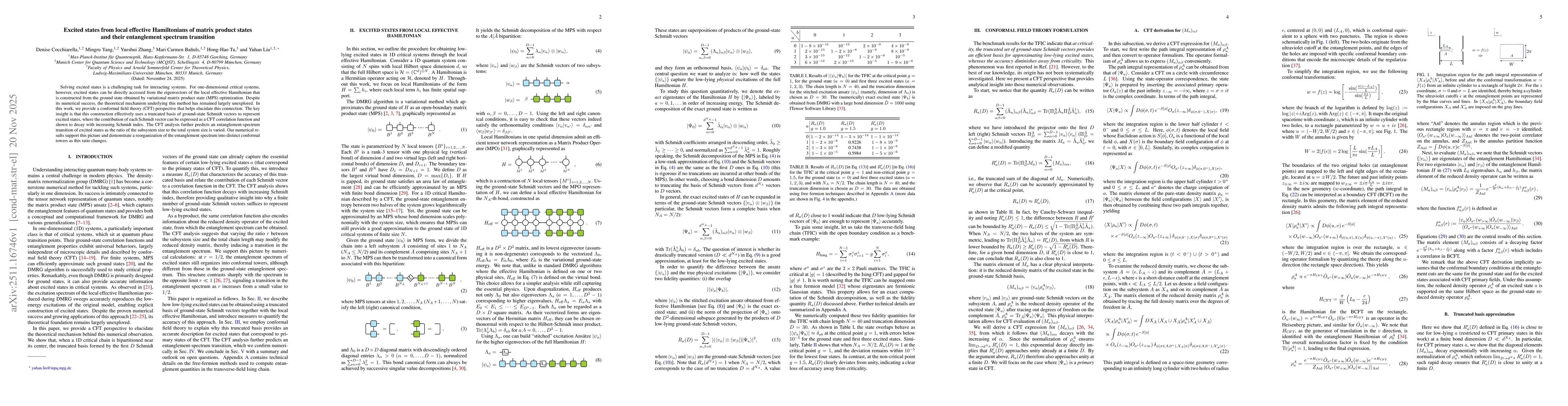 Thumbnail for Excited states from local effective Hamiltonians of matrix product states and their entanglement spectrum transition