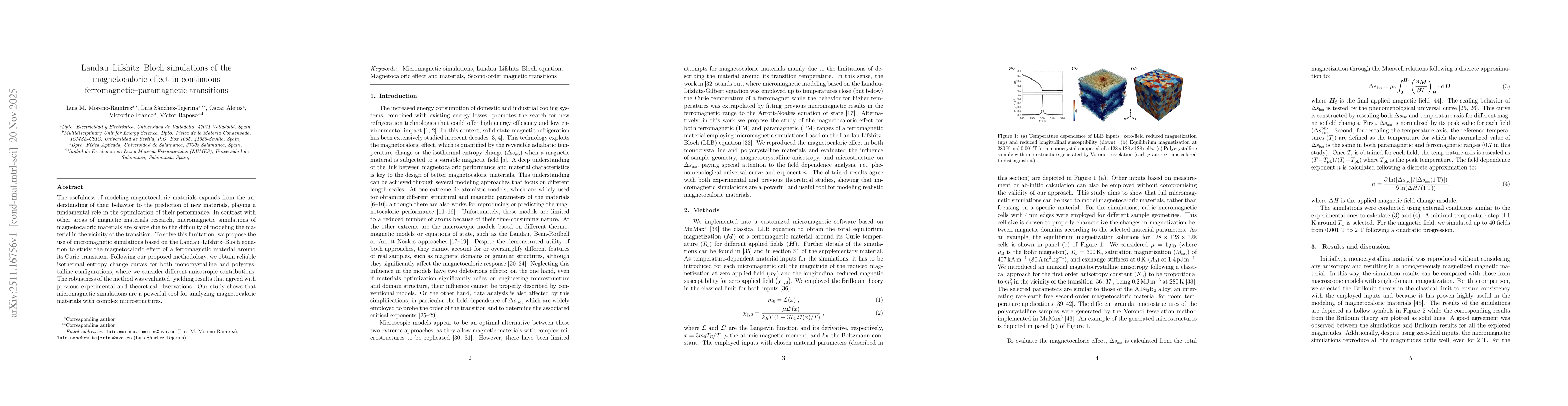Thumbnail for Landau-Lifshitz-Bloch simulations of the magnetocaloric effect in continuous ferromagnetic-paramagnetic transitions