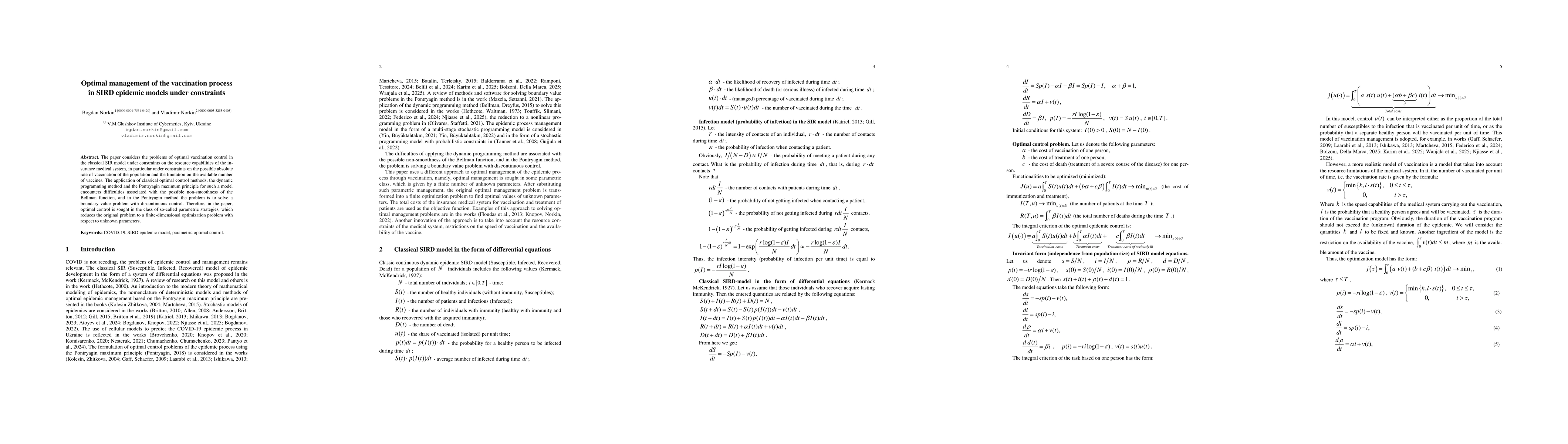 Thumbnail for Optimal management of the vaccination process in SIRD epidemic models under constraints