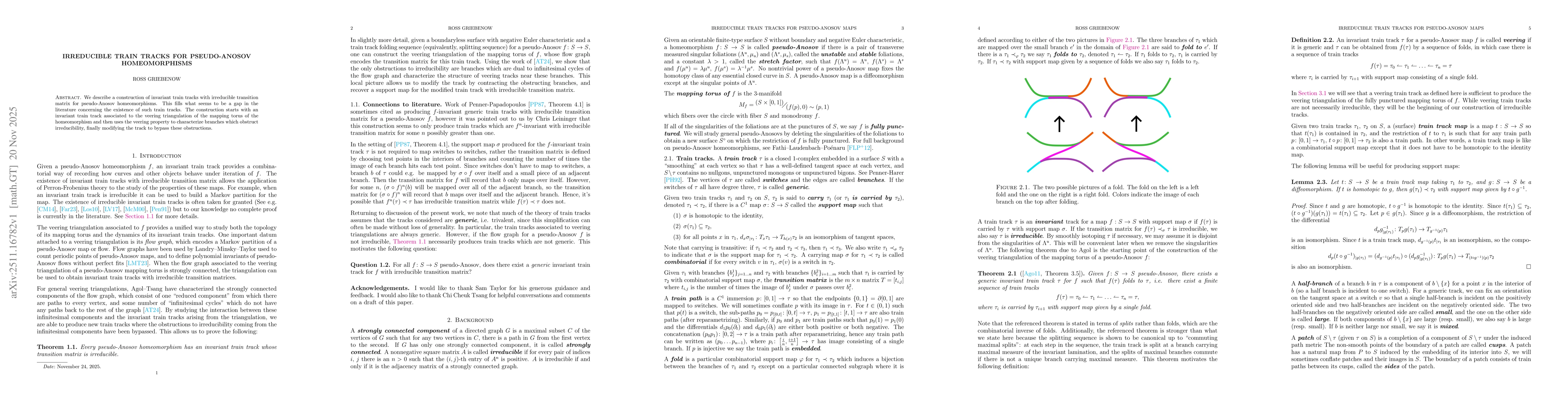 Thumbnail for Irreducible train tracks for pseudo-Anosov homeomorphisms