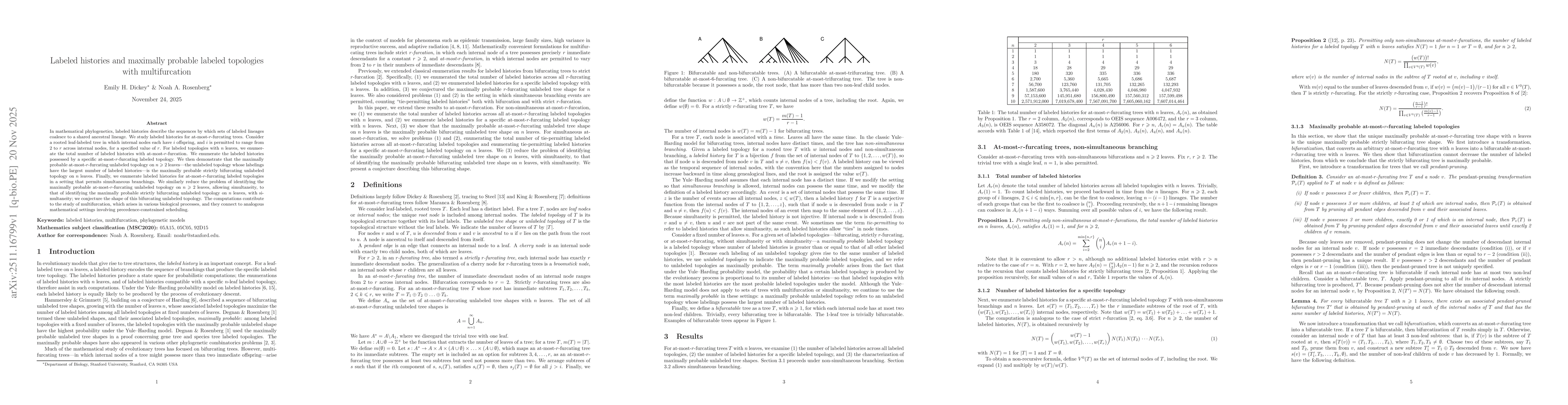 Thumbnail for Labeled histories and maximally probable labeled topologies with multifurcation