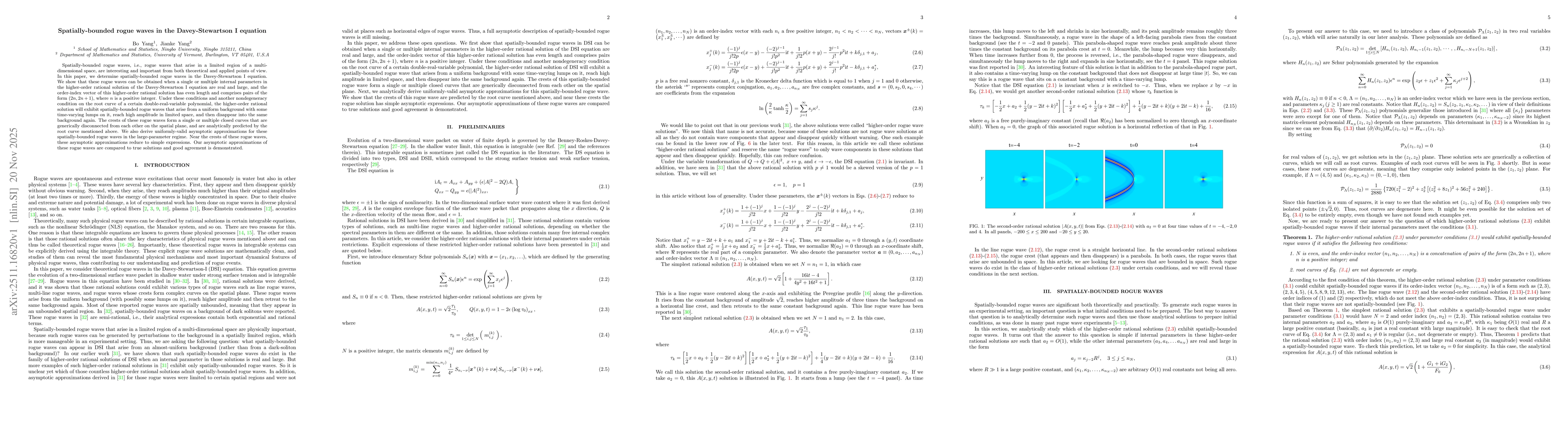Thumbnail for Spatially-bounded rogue waves in the Davey-Stewartson I equation