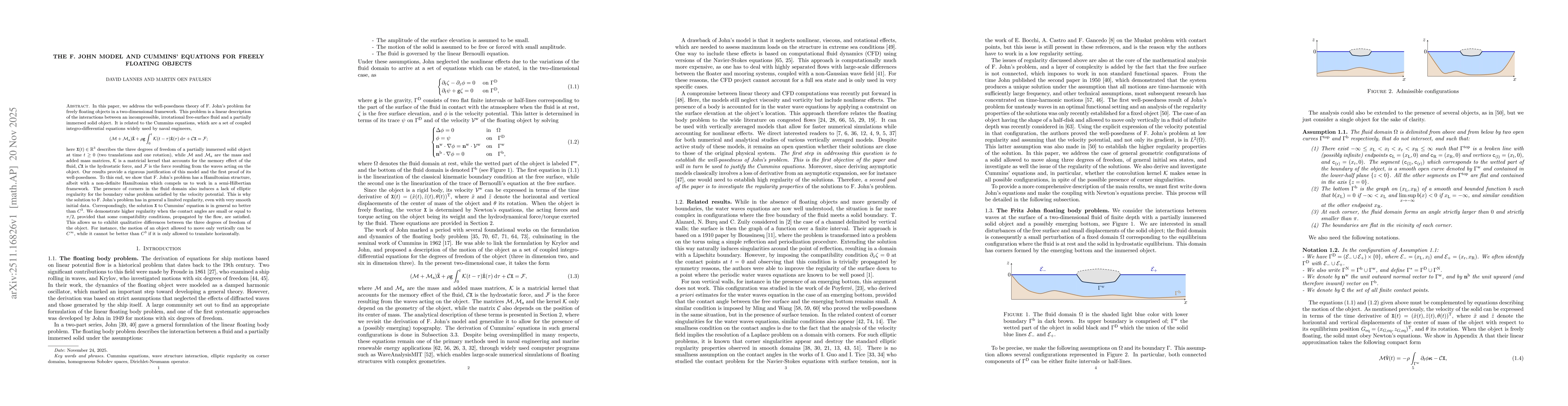 Thumbnail for The F. John model and Cummins' equations for freely floating objects