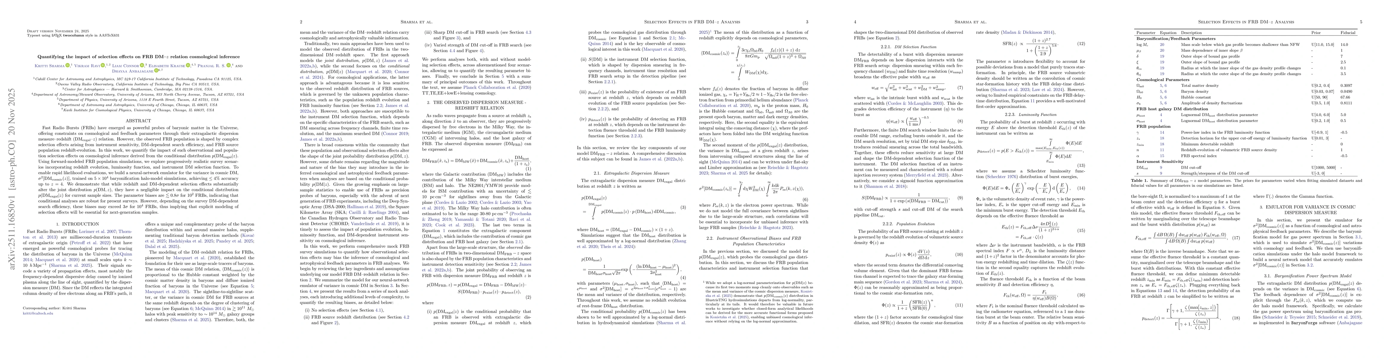 Thumbnail for Quantifying the impact of selection effects on FRB DM-$z$ relation cosmological inference