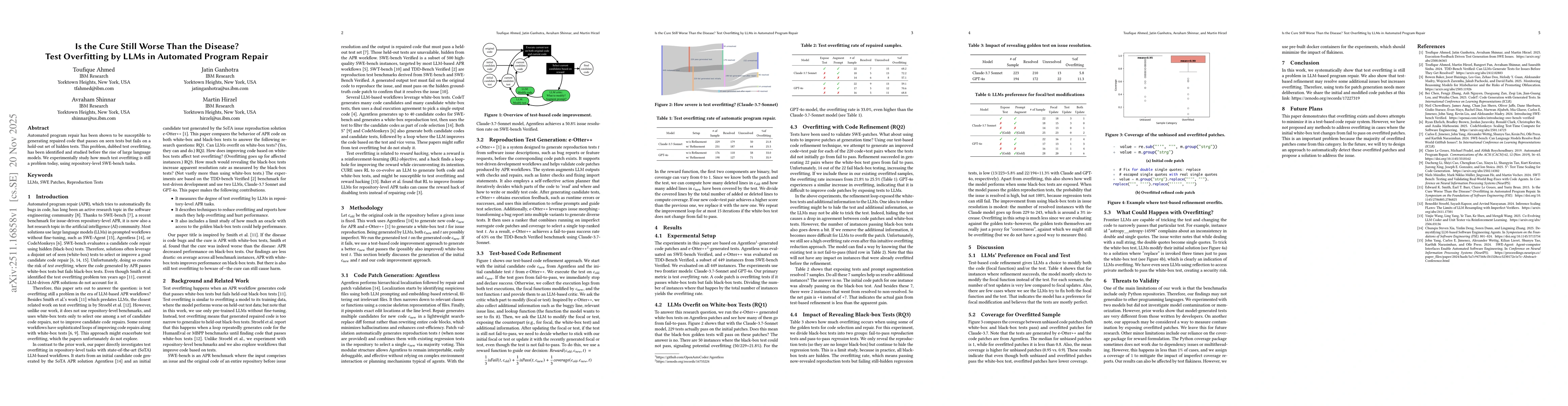 Thumbnail for Is the Cure Still Worse Than the Disease? Test Overfitting by LLMs in Automated Program Repair
