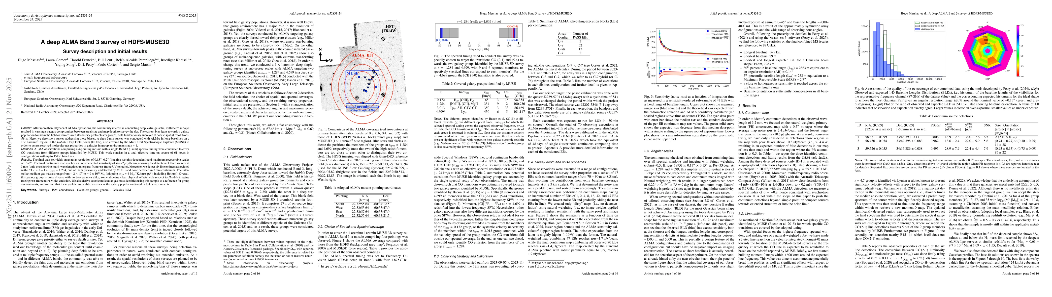 Thumbnail for A deep ALMA Band 3 survey of HDFS/MUSE3D: Survey description and initial results