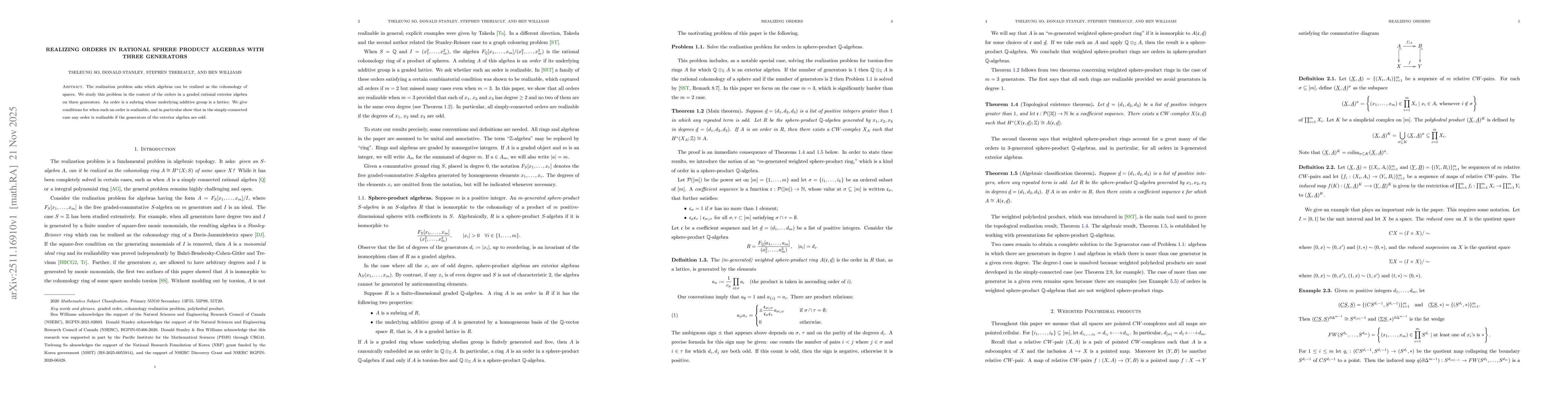 Thumbnail for Realizing orders in rational sphere product algebras with three generators