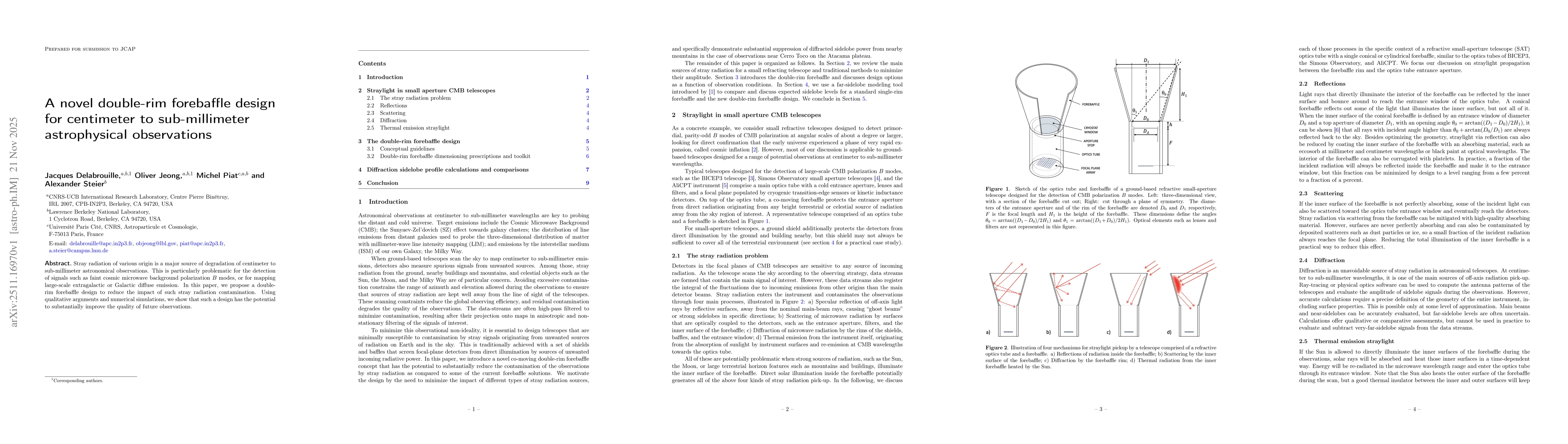 Thumbnail for A novel double-rim forebaffle design for centimeter to sub-millimeter astrophysical observations