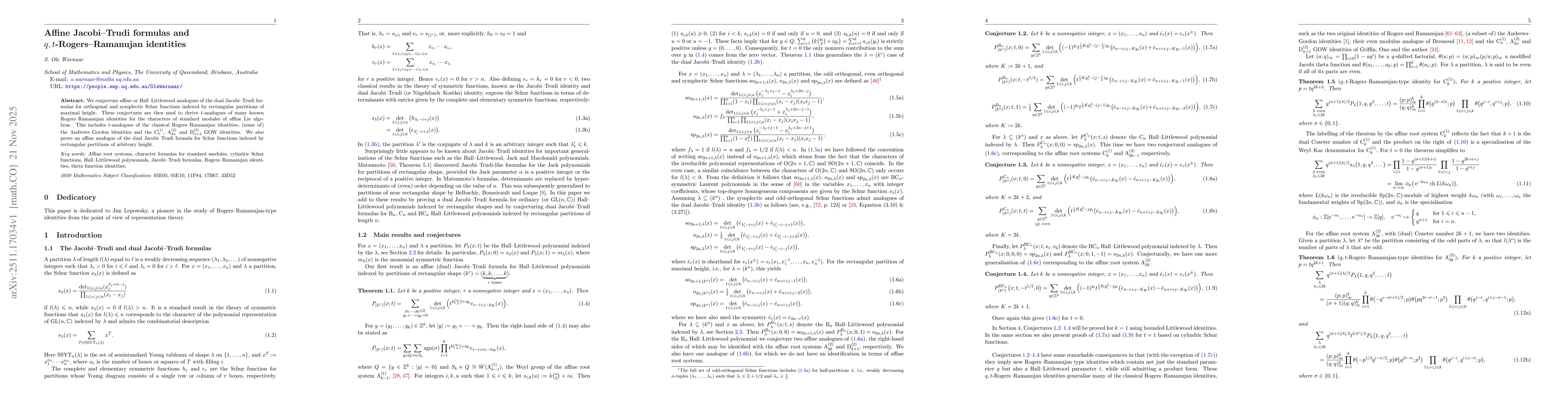 Thumbnail for Affine Jacobi-Trudi formulas and $q,t$-Rogers-Ramanujan identities