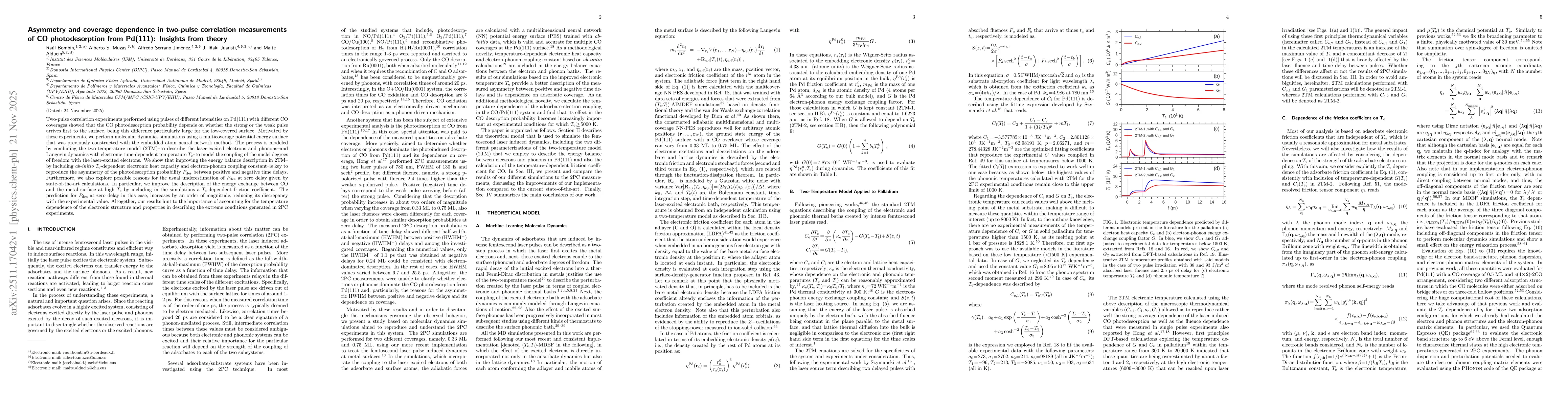 Thumbnail for Asymmetry and coverage dependence in two-pulse correlation measurements of CO photodesorption from Pd(111): Insights from theory