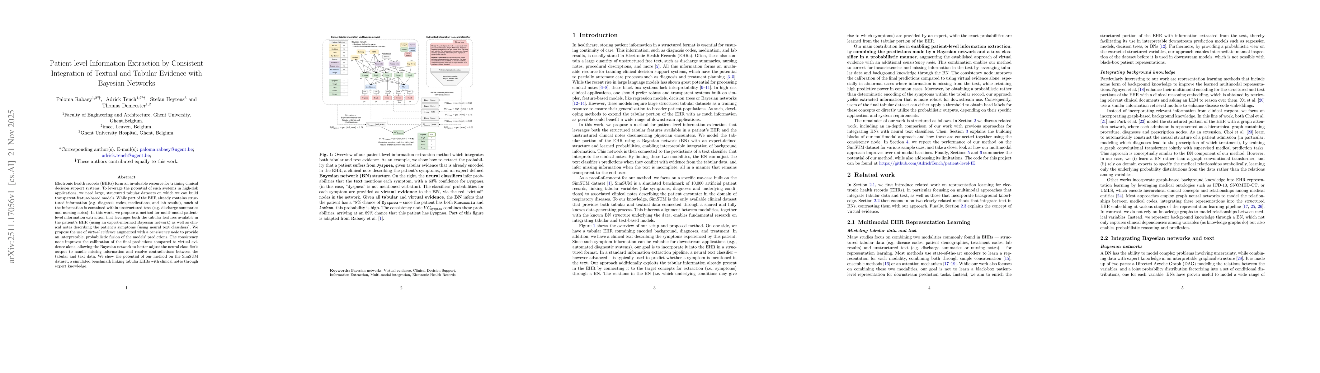 Thumbnail for Patient-level Information Extraction by Consistent Integration of Textual and Tabular Evidence with Bayesian Networks
