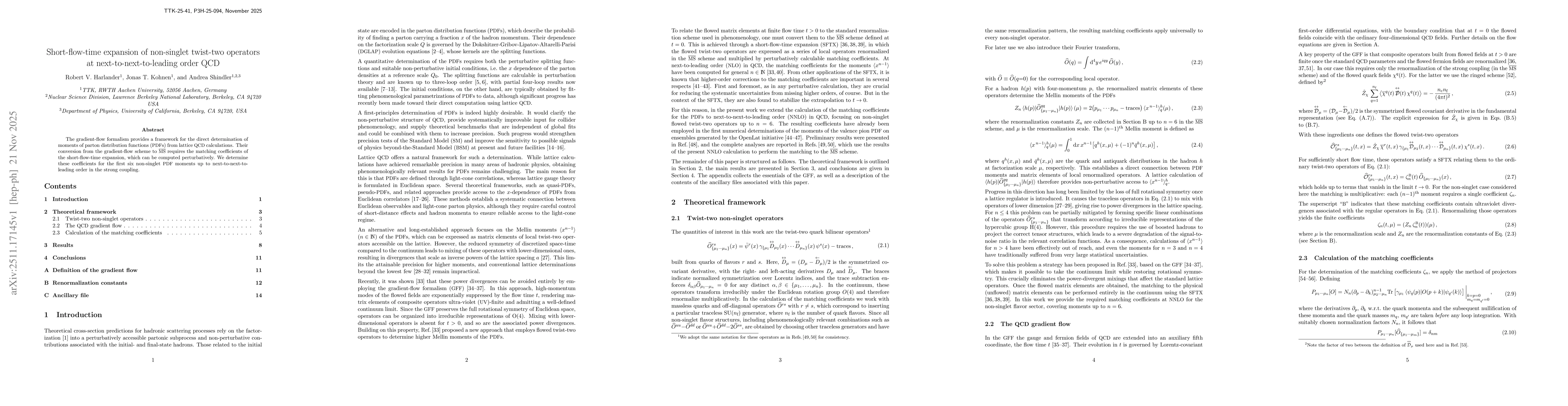 Thumbnail for Short-flow-time expansion of non-singlet twist-two operators at next-to-next-to-leading order QCD
