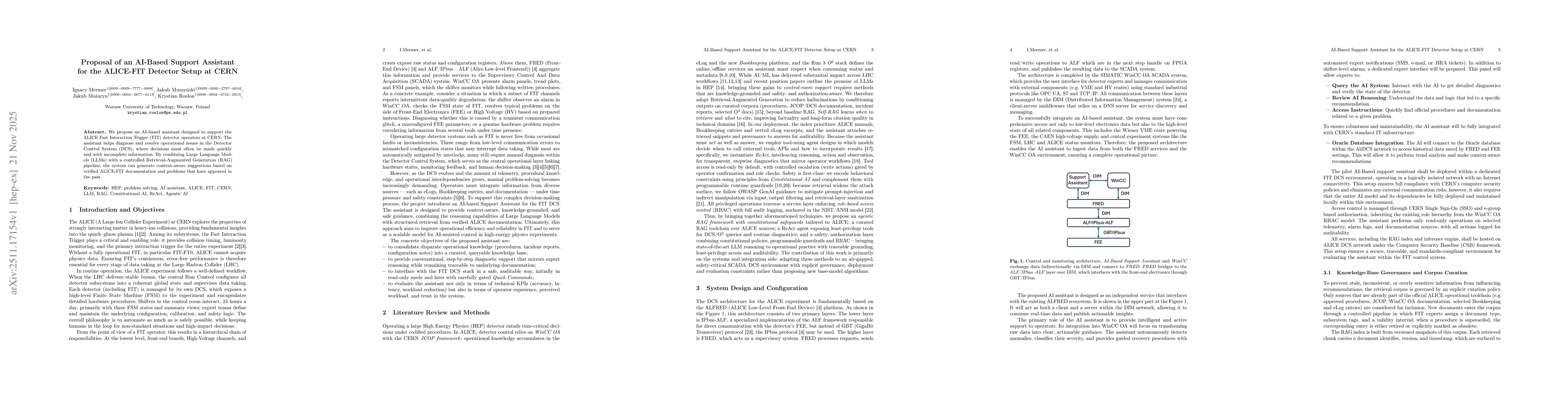 Thumbnail for Proposal of an AI-Based Support Assistant for the ALICE-FIT Detector Setup at CERN