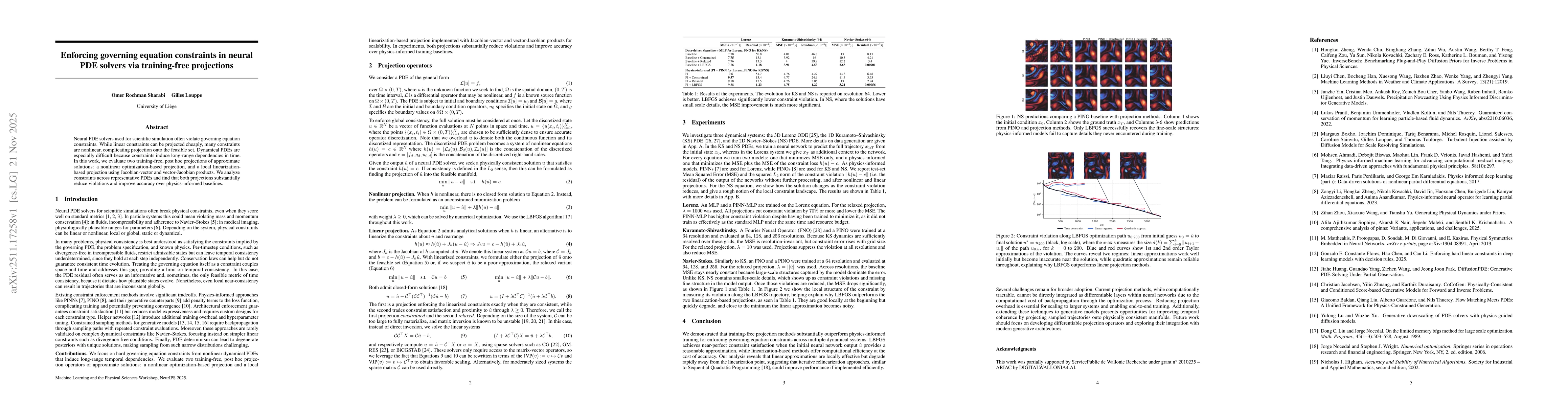 Thumbnail for Enforcing governing equation constraints in neural PDE solvers via training-free projections