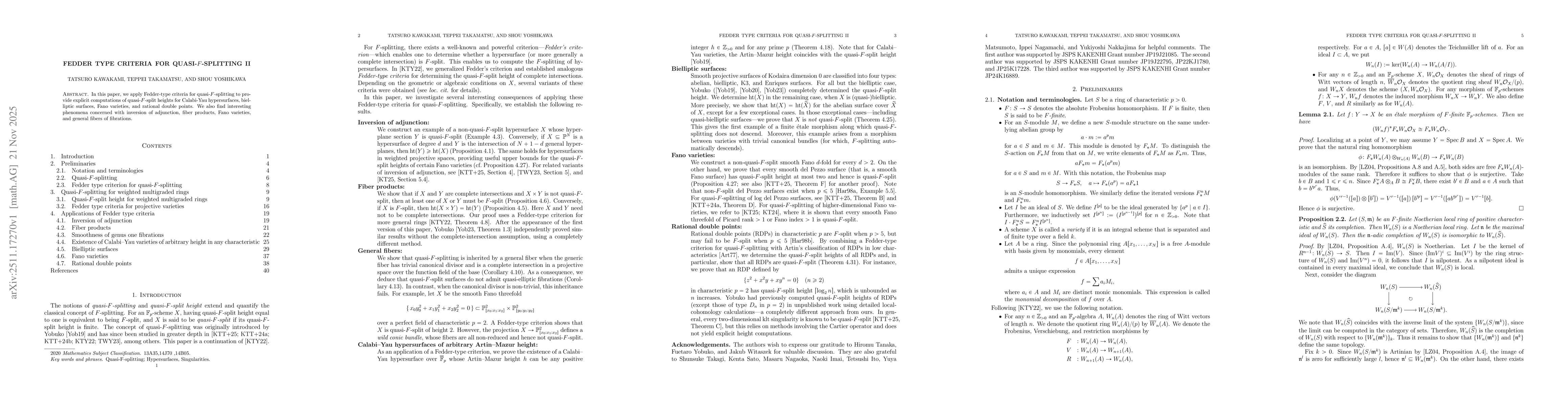 Thumbnail for Fedder type criteria for quasi-$F$-splitting II