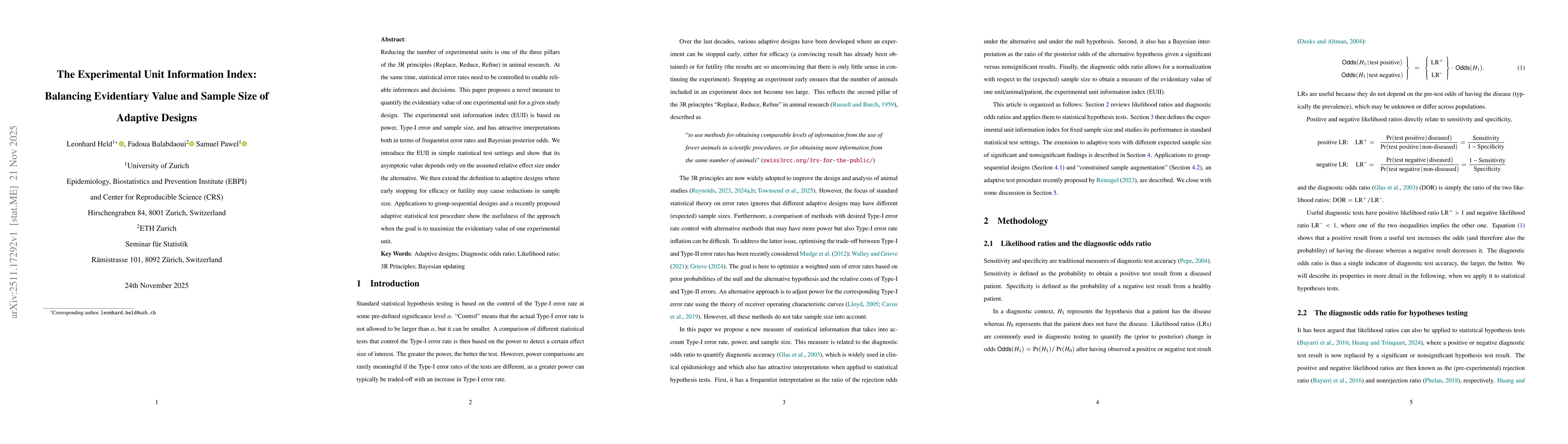 Thumbnail for The Experimental Unit Information Index: Balancing Evidentiary Value and Sample Size of Adaptive Designs